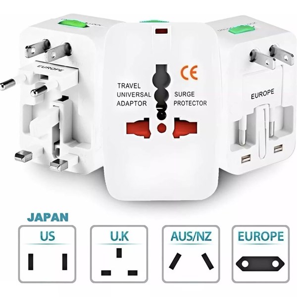 Adaptador de Tomada Universal Internacional Eua Europa Asia