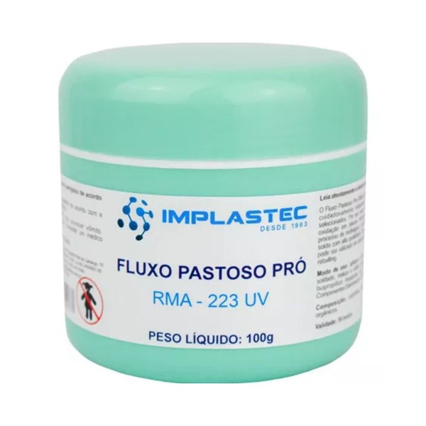 Fluxo de Solda Pastoso Pró - Reflow Bga Uv - Rma-223 - Pote100g - Implastec