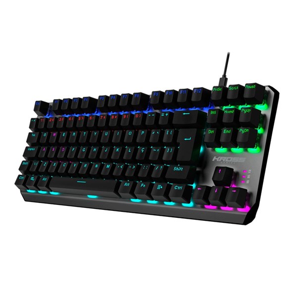 Teclado Mecânico Gamer Randgrid Rainbow Switch Azul LED KE-KG125 - Kross Elegance
