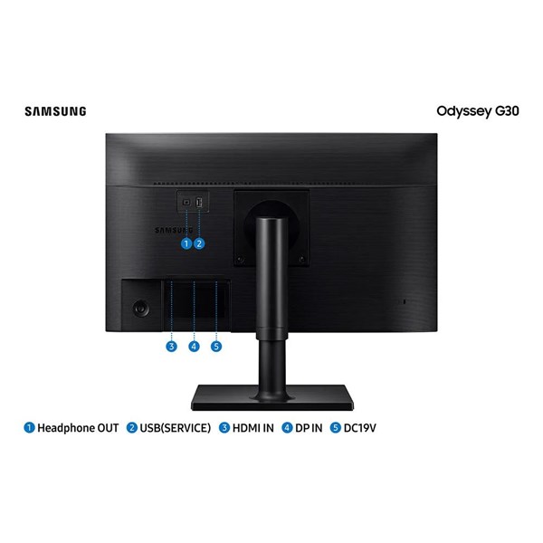 Monitor Gamer Samsung Odyssey 24", FHD, 144 Hz, 1ms, com ajuste de altura, HDMI, DP, VGA, Freesync, Preto, Série G3