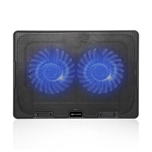 Suporte Para Notebook 15,6" - Refrigerada com 2 Coolers de 125mm Com LED Azul Com USB - NBC-50BK NBC-50V2BK - C3Tech
