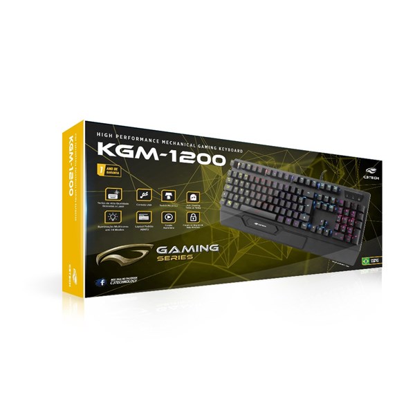 Teclado Mecânico Gamer USB KGM-1200BK - C3Tech