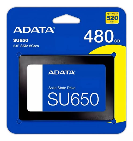SSD 480GB Sata III 2.5" - Leitura 520 Mbps Gravação 450 Mbps - SU650 - ADATA