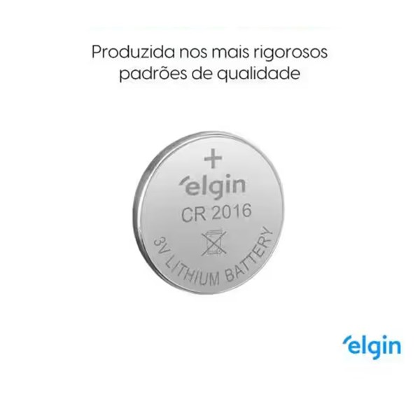 Bateria Litio CR2016 - Elgin - 1 Unidade