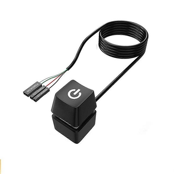 Botão Power Para PC Desktop Computador - Com LED RGB - Com Cabo 2M - Power Switch Extension Cable