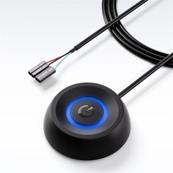 Botão Power Para PC Desktop Computador - Com LED RGB - Com Cabo 1.8M - Power Switch Extension Cable - X3-BK-1.8M