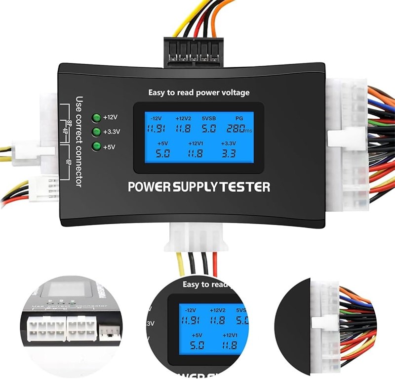 Testador de Fonte ATX - Power Supply Tester