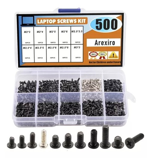 Kit de Parafusos Para Notebook - 500 Peças - Laptop Screws Kit 500 Arexiro