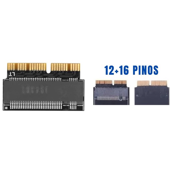 Adaptador SSD M.2 NVMe Para Macbook A1398 A1502 A1465 A1466 2013 2014 2015 2016 2017 iMac A1418 2013 2017 - 12+16 Pinos