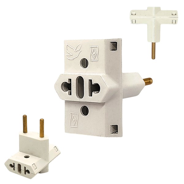 Adaptador de Tomada Benjamim T Com 3 Entradas 10A 20A Até 250V