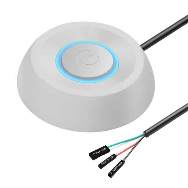 Botão Power Para PC Desktop Computador - Com LED RGB - Com Cabo 1.8M - Power Switch Extension Cable - X3-BK-1.8M - Branco
