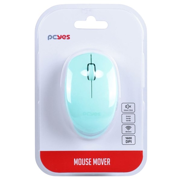 Mouse Sem Fio 1600DPI - Mover Green Silent Click - Wireless 2.4GHZ - PMMWSCB - PCYes
