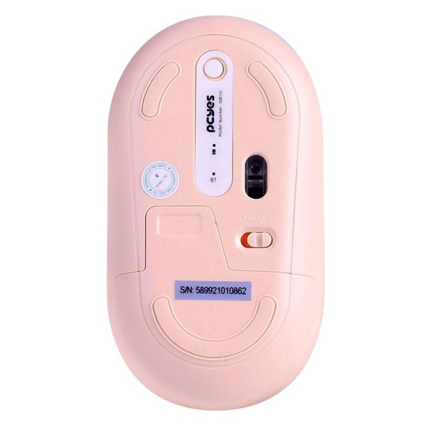 Mouse Sem Fio 1600DPI - College Pink Silent Click - Dual Mode Wireless + Bluetooth - PMCWMDSCP - PCYes
