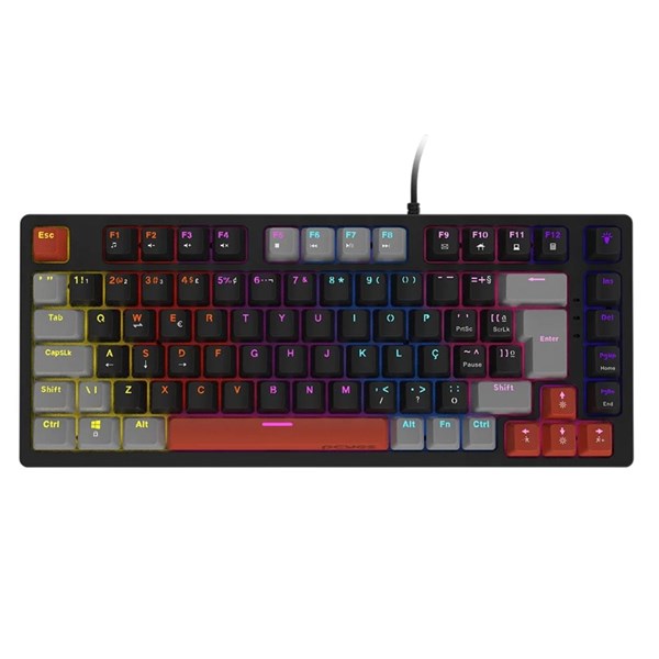 Teclado Mecânico 75% Kirin Black Vulcan - Switch Blue - LED Rainbow - PTKR75BL - PCYES