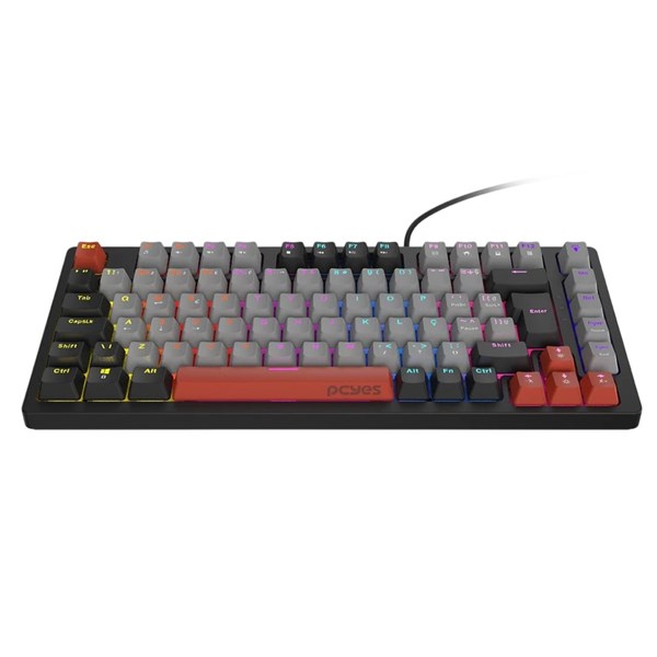 Teclado Mecânico 75% Kirin Black Vulcan - Switch RED - LED Rainbow - PTKR75RD - PCYES