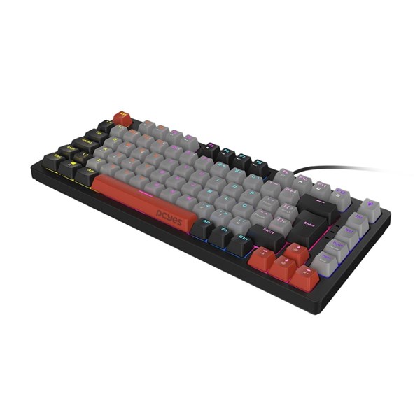 Teclado Mecânico 75% Kirin Black Vulcan - Switch RED - LED Rainbow - PTKR75RD - PCYES