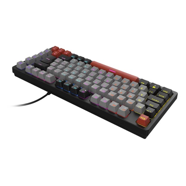 Teclado Mecânico 75% Kirin Black Vulcan - Switch RED - LED Rainbow - PTKR75RD - PCYES
