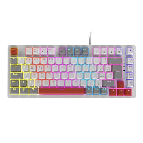 Teclado Mecânico 75% Kirin White Ghost - Switch Blue - LED Rainbow - PTKRWG75BL - PCYES