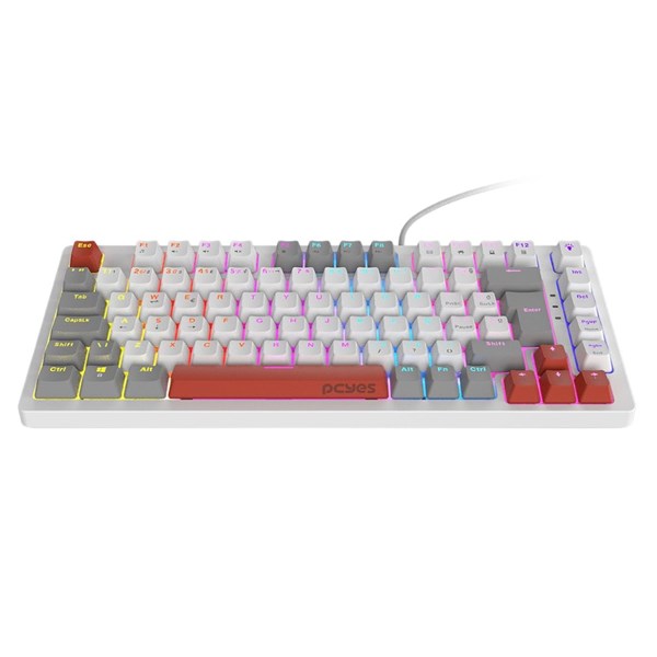 Teclado Mecânico 75% Kirin White Ghost - Switch Blue - LED Rainbow - PTKRWG75BL - PCYES