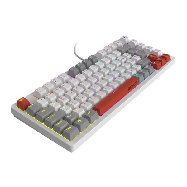 Teclado Mecânico 75% Kirin White Ghost - Switch Blue - LED Rainbow - PTKRWG75BL - PCYES