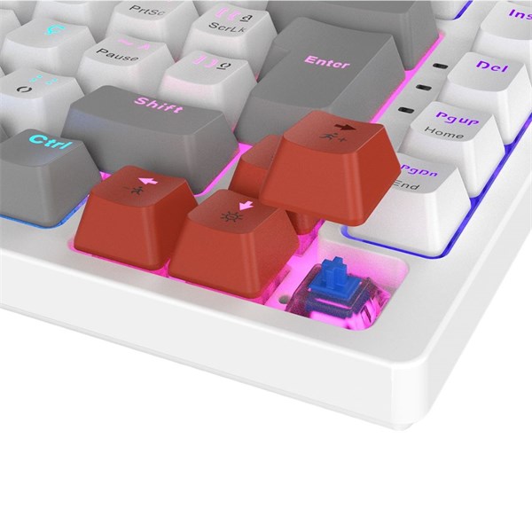 Teclado Mecânico 75% Kirin White Ghost - Switch Blue - LED Rainbow - PTKRWG75BL - PCYES
