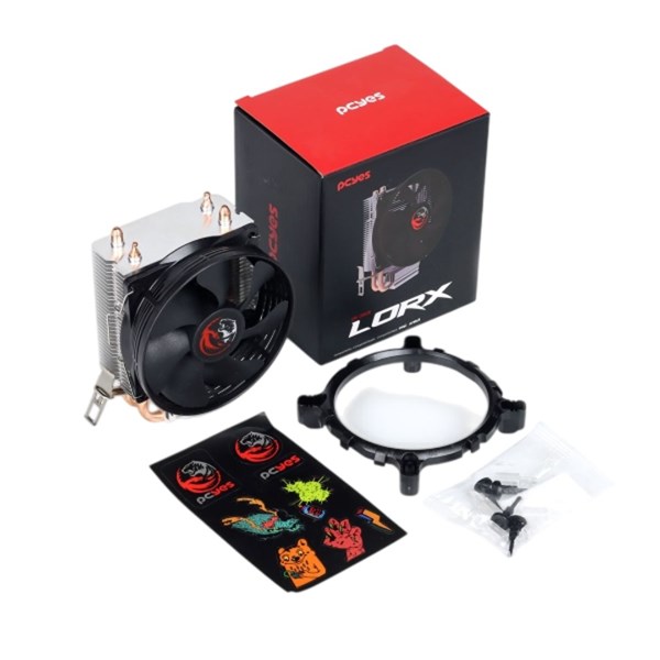 Cooler Para Processador CPU Intel e AMD LGA 1150 1151 1155 1156 1200 1700 AMD AM5 AM4 AM3+ AM3 AM2+ AM2 FM2+ FM2 FM1 - Lorx - ACLX92BL - PCYES