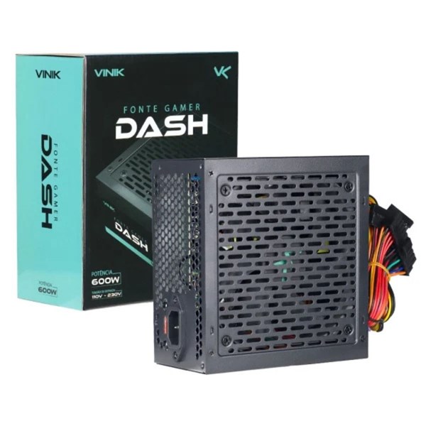Fonte ATX 600W Gamer Dash - Preta - VFG600WP - VINIK