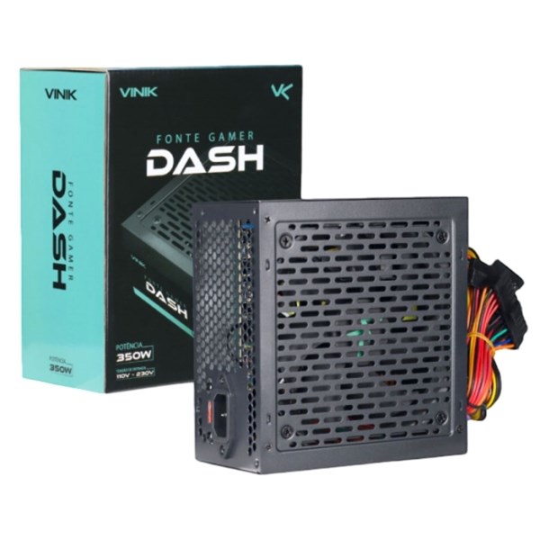 Fonte ATX 350W Gamer Dash - Preta - VFG350WPV2 - VINIK