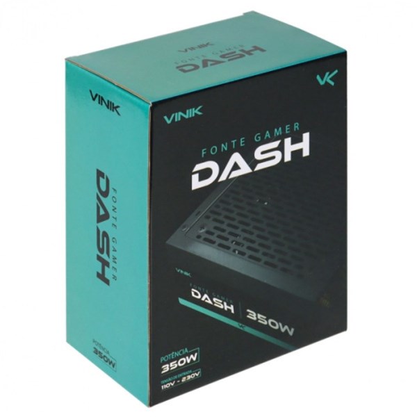 Fonte ATX 350W Gamer Dash - Preta - VFG350WPV2 - VINIK