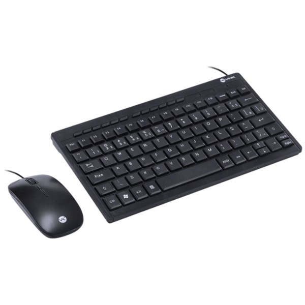 Combo Mini Teclado E Mouse Com Fio USB - Teclas Chocolate - Mouse 1200DPI - Cabo 1.8M - DC120 - Preto - VINIK