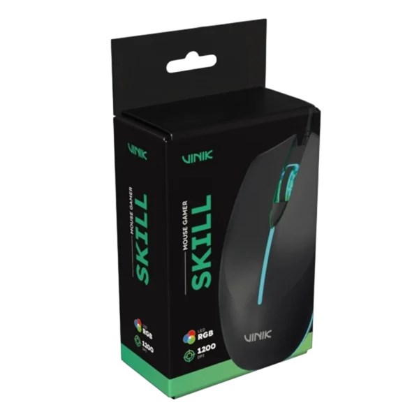 Mouse Gamer USB 1200DPI RGB SKILL - MGSKRGB - VINIK