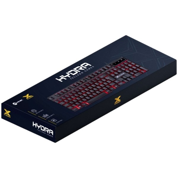 Teclado Gamer Hydra 107 Teclas + 12 Multimidia Com LED Vermelho Sensação Tecla Mecânica - GT702 - VINIK