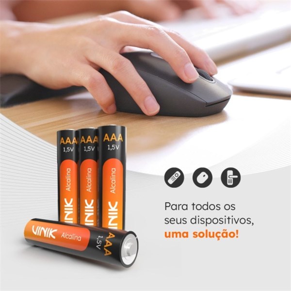 Pilha Alcalina AAA 1.5V - Com 2 Unidades - VP3AB2A - VINIK