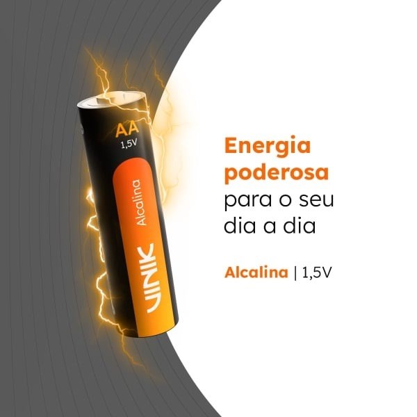 Pilha Alcalina AA 1.5V - Com 2 Unidades - VP2AB2A - VINIK