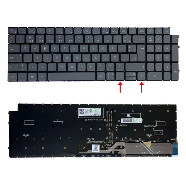 Teclado Dell Inspiron 15 3501 3502 3505 3510 3511 5501 5502 5508 5509 5510 5584 5590 5593 5594 5598 7500 7590 7591 7706 Latitude 3510 Vostro 3510 P42  P83F P84F P88F P90F P97F P112F - Com Led Backligh ...