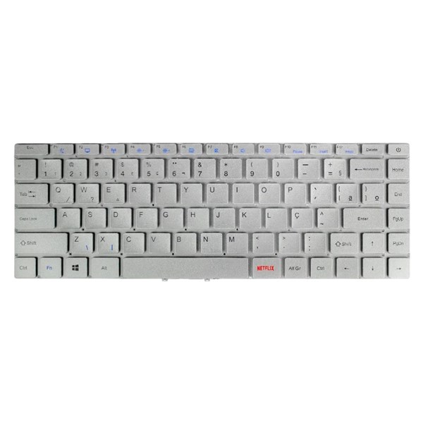 Teclado Para Notebook Mutilaser Ultra UB420 UB430 UB432 UB433 UB530 UB532 - Cinza - Sem Moldura - TC1140