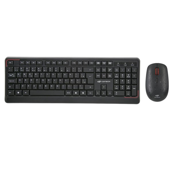 Combo Teclado + Mouse Sem Fio - K-W70BK - C3Tech