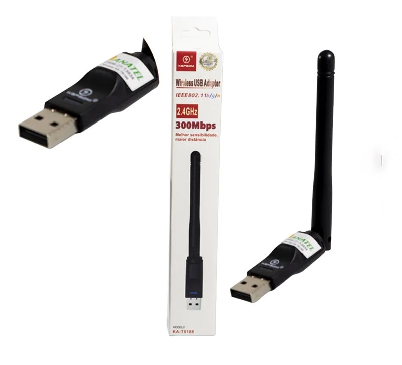 Adaptador Wifi Wireless USB 300Mbps - KA-T8188 - Kapbom