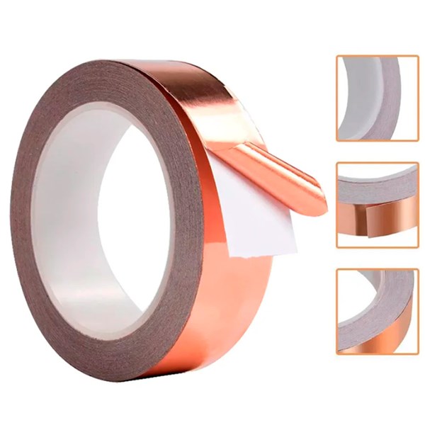 Fita de Cobre Adesiva CopperTape - 3.5W/wK - Largura 10mm - Comprimento 5 Metros - Power UP