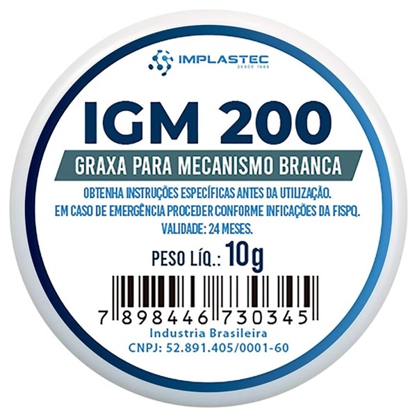 Graxa Branca Para Mecanismo - 10g - Implastec