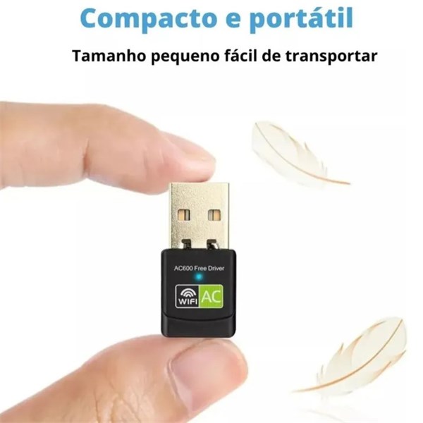 Adaptador Wifi Wireless USB Dual Band 2.4G 5GHz - 600Mbps - Wifi 5