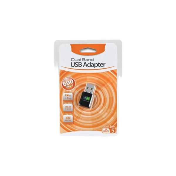Adaptador Wifi Wireless USB Dual Band 2.4G 5GHz - 600Mbps - Wifi 5