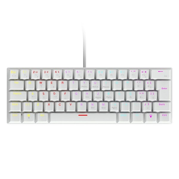 Teclado Mecânico Anihi White - Switch Blue - LED Rainbow - 60% Compacto ABNT2 - ANIHIWHBL - VINIK