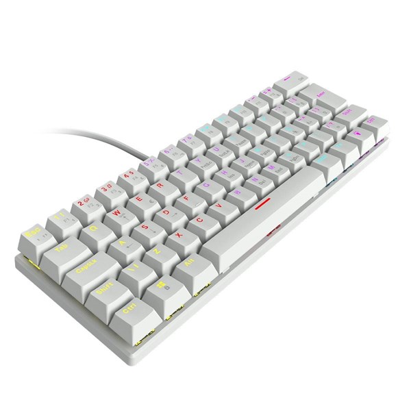 Teclado Mecânico Anihi White - Switch Blue - LED Rainbow - 60% Compacto ABNT2 - ANIHIWHBL - VINIK