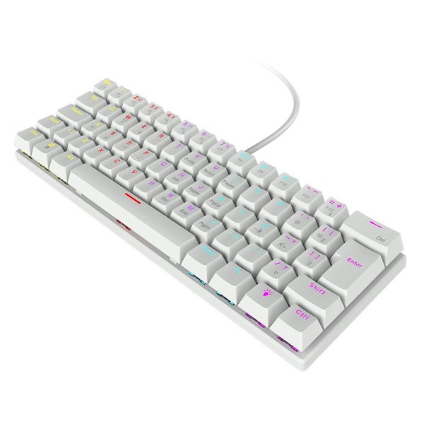 Teclado Mecânico Anihi White - Switch Blue - LED Rainbow - 60% Compacto ABNT2 - ANIHIWHBL - VINIK