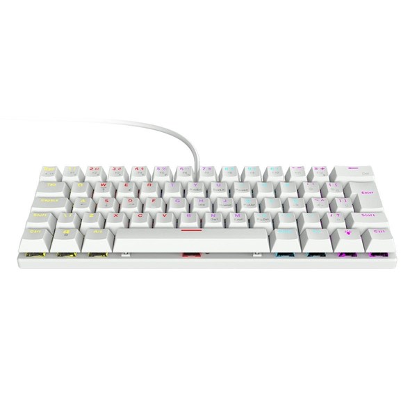 Teclado Mecânico Anihi White - Switch Blue - LED Rainbow - 60% Compacto ABNT2 - ANIHIWHBL - VINIK