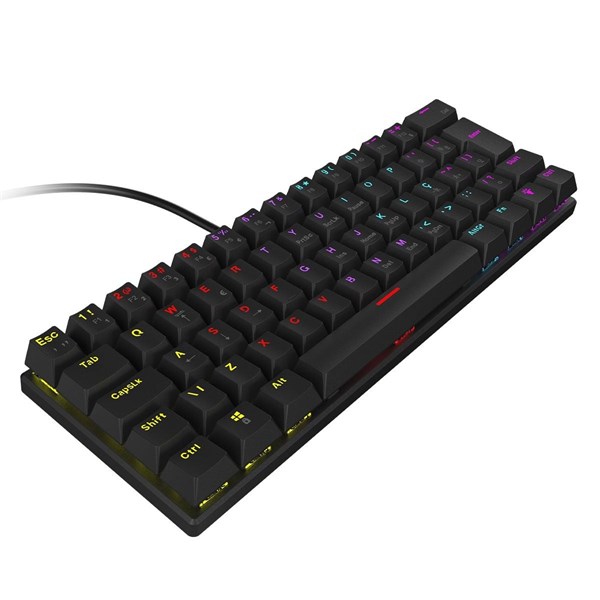 Teclado Mecânico Anihi Black - Switch Blue - LED Rainbow - 60% Compacto ABNT2 - ANIHIBKBL - VINIK