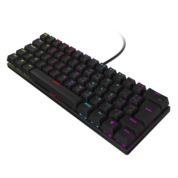 Teclado Mecânico Anihi Black - Switch Blue - LED Rainbow - 60% Compacto ABNT2 - ANIHIBKBL - VINIK