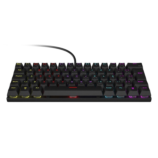 Teclado Mecânico Anihi Black - Switch Blue - LED Rainbow - 60% Compacto ABNT2 - ANIHIBKBL - VINIK