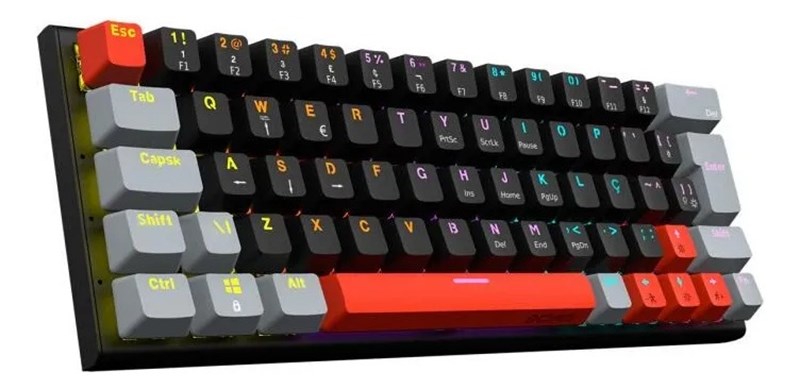 Teclado Mecânico Kuromori Black Vulcan - Switch Blue - LED Rainbow - 60% Compacto ABNT2 - PTKM60BL - PCYes